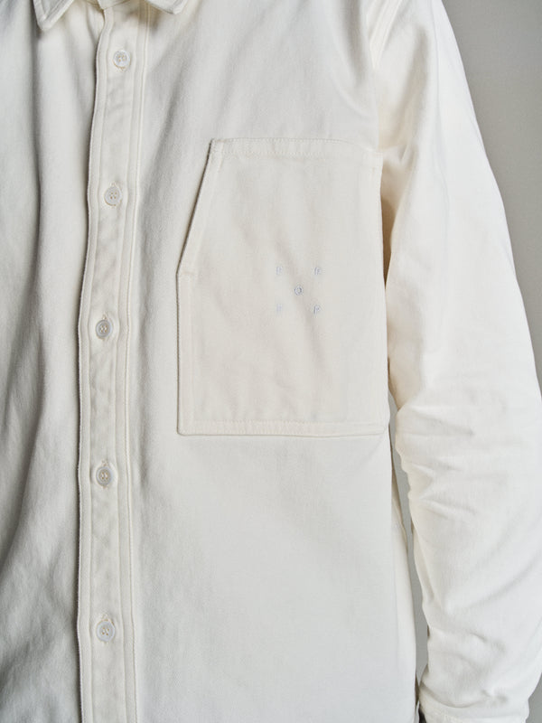 Pop Trading Company Pop Button Overshirt Off White
