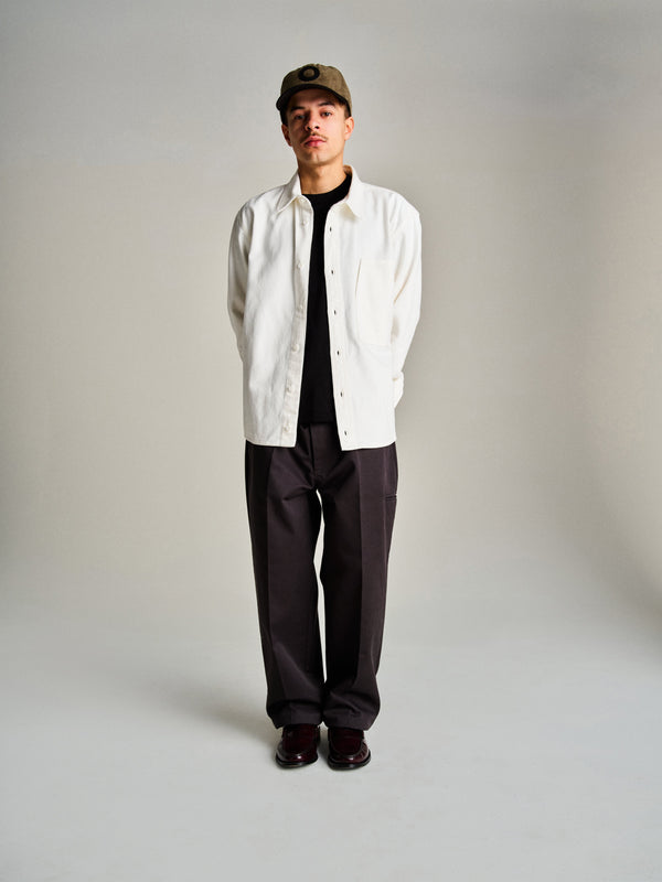 pop trading company Pop Button Overshirt Off White