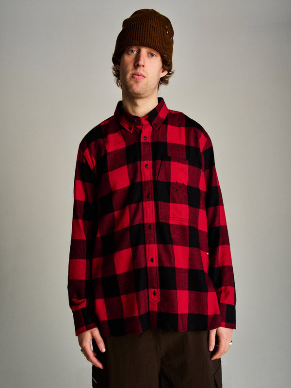 pop trading company Pop Checked BD Shirt Black/Red