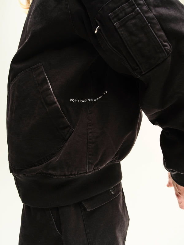 Pop Trading Company Pop Flight Jacket Black