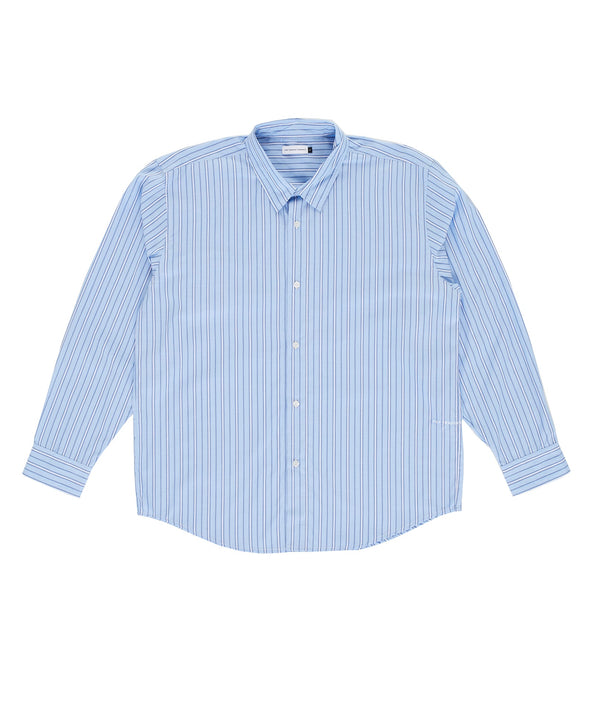 Pop Trading Company Pop Striped Logo Shirt Blue