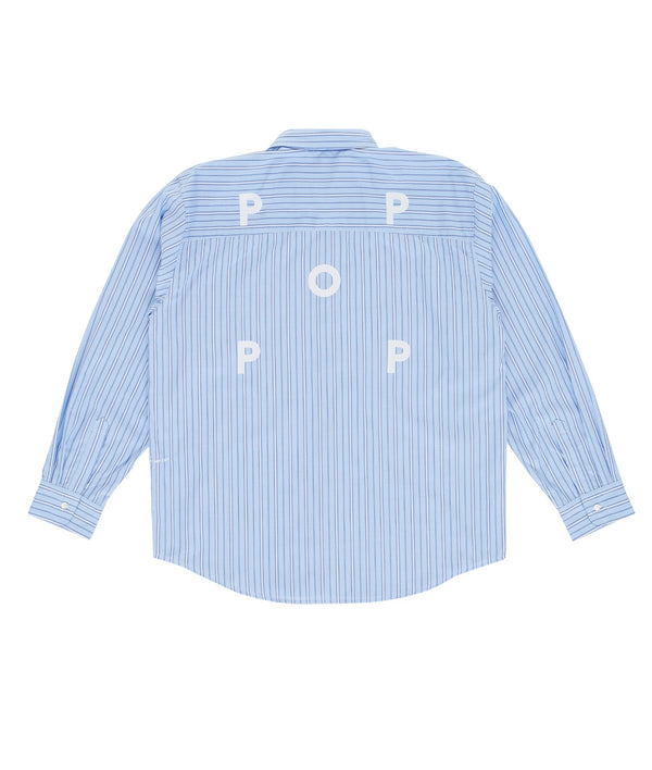 pop trading company Pop Striped Logo Shirt Blue