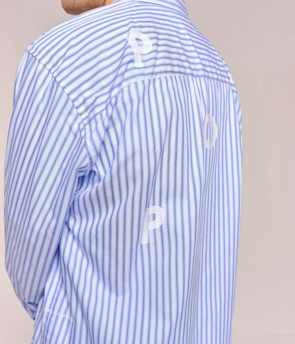 Pop Trading Company Pop Striped Logo Shirt White
