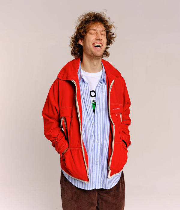 pop trading company Pop Striped Logo Shirt White