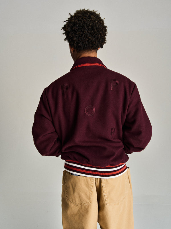 Pop Trading Company Pop Varsity Jacket Fudge