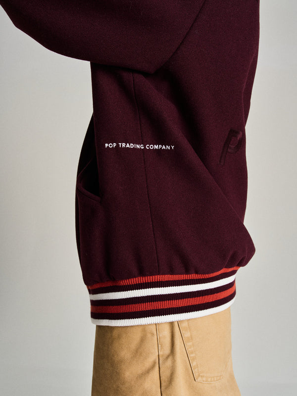 Pop Trading Company Pop Varsity Jacket Fudge