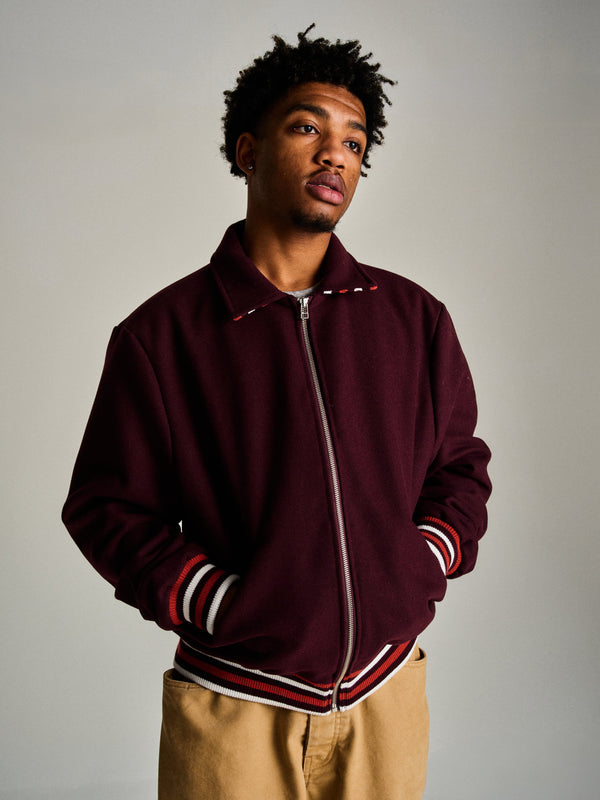 pop trading company Pop Varsity Jacket Fudge