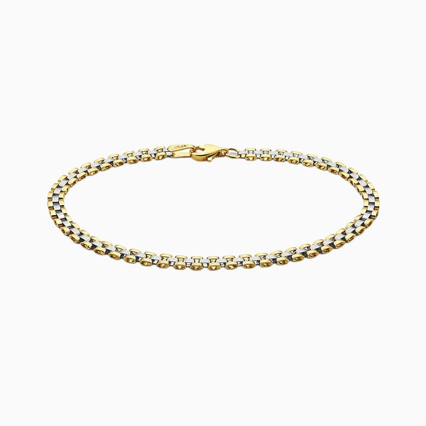 pori jewelers 10K Gold Patterned Chain Link Bracelet