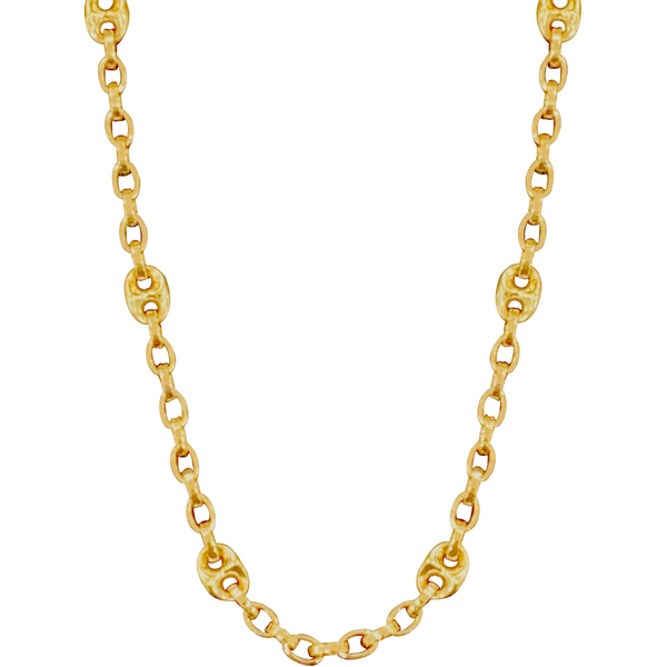 Pori Jewelers 10K Gold Puff Mariner + Anchor Chain Necklace