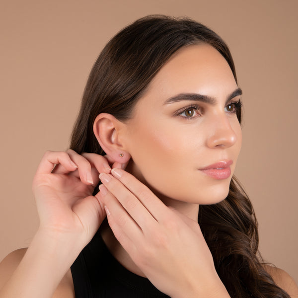 Pori Jewelers 14K Gold 4MM 3 Pack Stud Earrings Set
