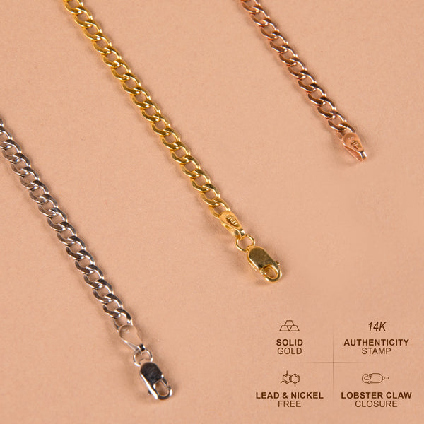 Pori Jewelers 14K Gold Curb Cuban Link Chain Bracelet