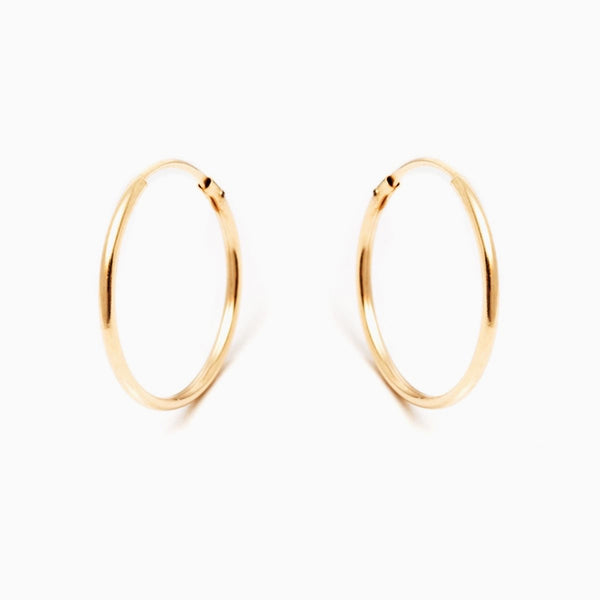 pori jewelers 14K Gold Dainty Endless Hoop Earrings