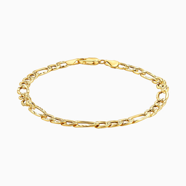 pori jewelers 14K Gold Figaro Link Chain Bracelets for Men