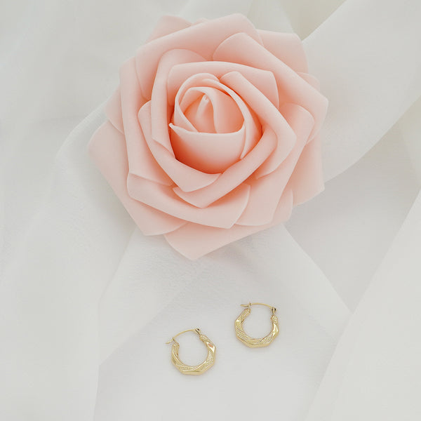 Pori Jewelers 14K Gold Geometric Hexagonal Hoop Earrings