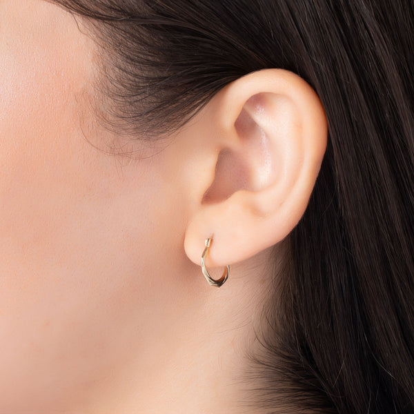 Pori Jewelers 14K Gold Twisted Hexegonal Hoop Earrings