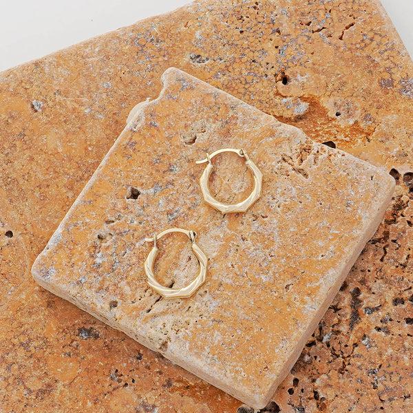 Pori Jewelers 14K Gold Twisted Hexegonal Hoop Earrings