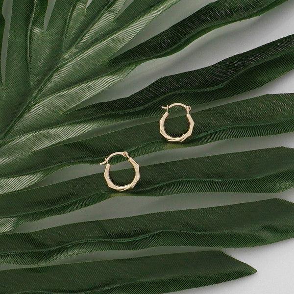 Pori Jewelers 14K Gold Twisted Hexegonal Hoop Earrings