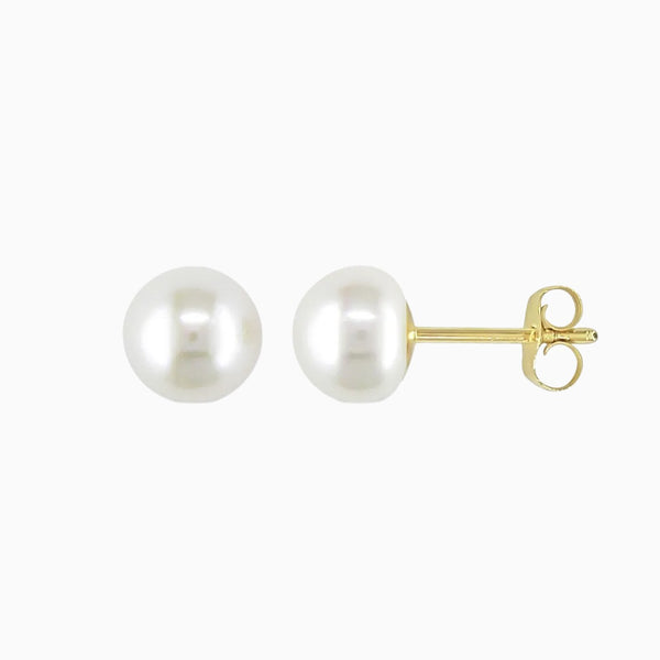 pori jewelers 14K Yellow Gold Freshwater Pearl Stud Earrings