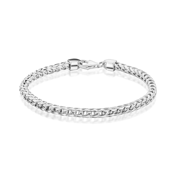 Pori Jewelers 18K Gold Over Sterling Silver Italian Solid 3.5mm Square Box Link Franco Chain Bracelet