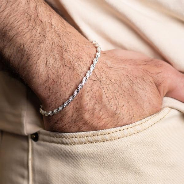 Pori Jewelers Italy 925 Sterling Silver Rope Chain 8" Bracelet (Gold Or Silver)