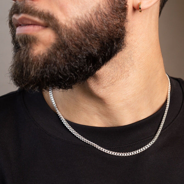 pori jewelers Mens 925 Italian Fine Solid Sterling Silver Miami Cuban Chain Necklace 5 6 7MM