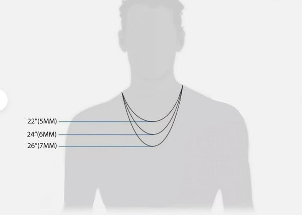 Pori Jewelers Mens Solid 925 Sterling Silver Miami Cuban Chain Necklaces 3 Row 3 Piece Set