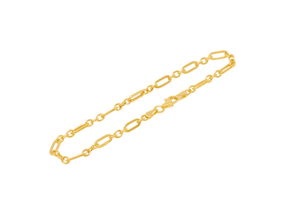 Pori Jewelers 10K Gold 1+1 Anchor Chain Bracelet