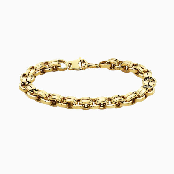 pori jewelers 10K Gold Double Link Rambo Bracelet