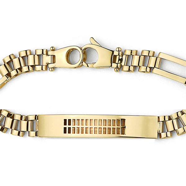 Pori Jewelers 10K Gold Patterned ID Bracelet