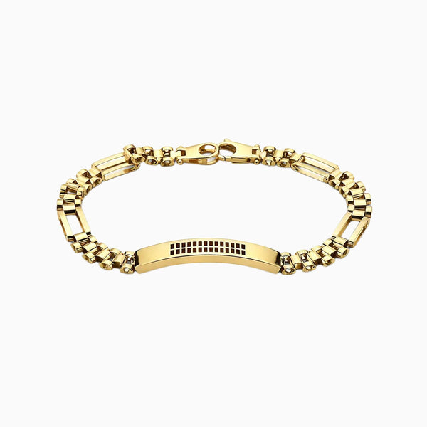 pori jewelers 10K Gold Patterned ID Bracelet