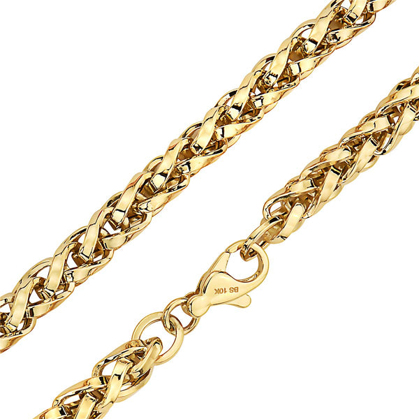 Pori Jewelers 10K Gold Spiga Wheat Chain Bracelet