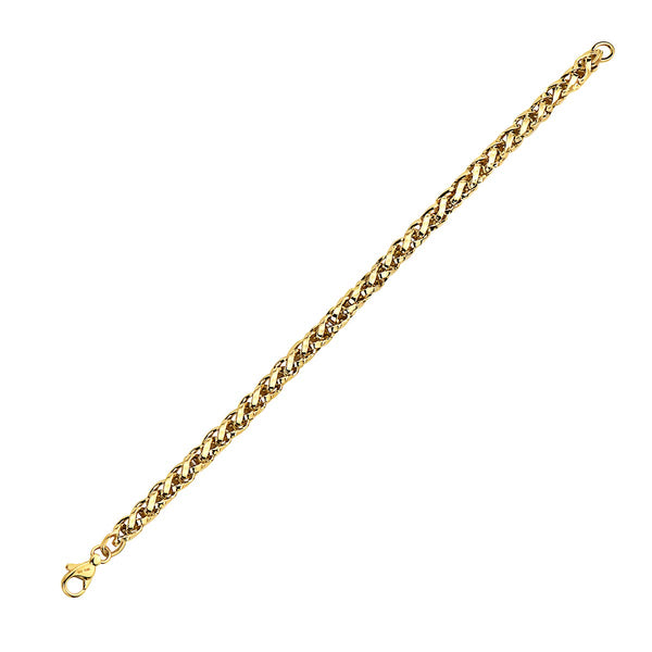 Pori Jewelers 10K Gold Spiga Wheat Chain Bracelet
