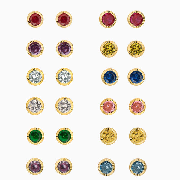pori jewelers 14K GOLD BIRTHSTONE STUDS