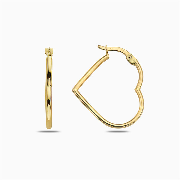 pori jewelers 14K GOLD HEART SHAPED HOOPS