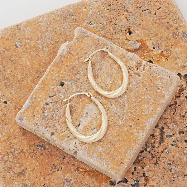 Pori Jewelers 14K Gold Oval Hoop Earrings