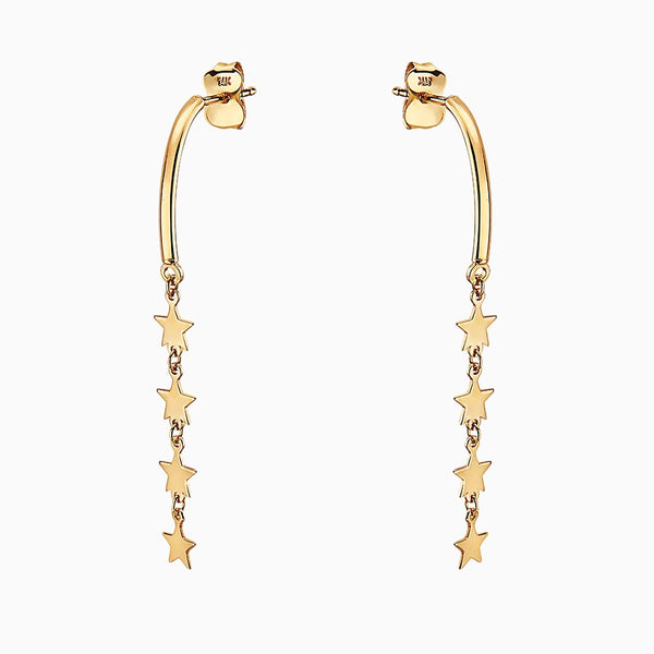 pori jewelers 14K GOLD STAR DANGLE STUDS