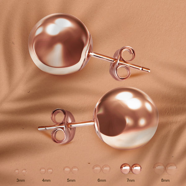 Pori Jewelers 14K ROSE GOLD BALL STUDS