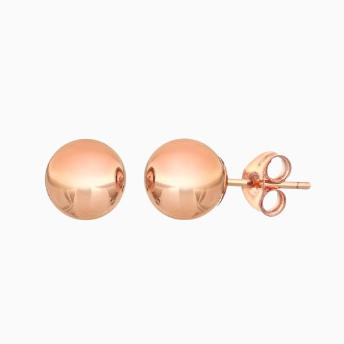 pori jewelers 14K ROSE GOLD BALL STUDS