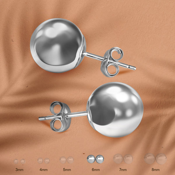 Pori Jewelers 14K WHITE GOLD BALL STUDS