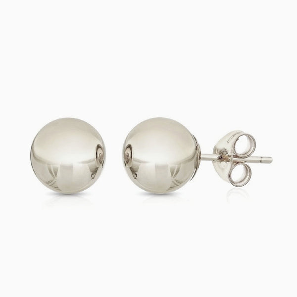 pori jewelers 14K WHITE GOLD BALL STUDS
