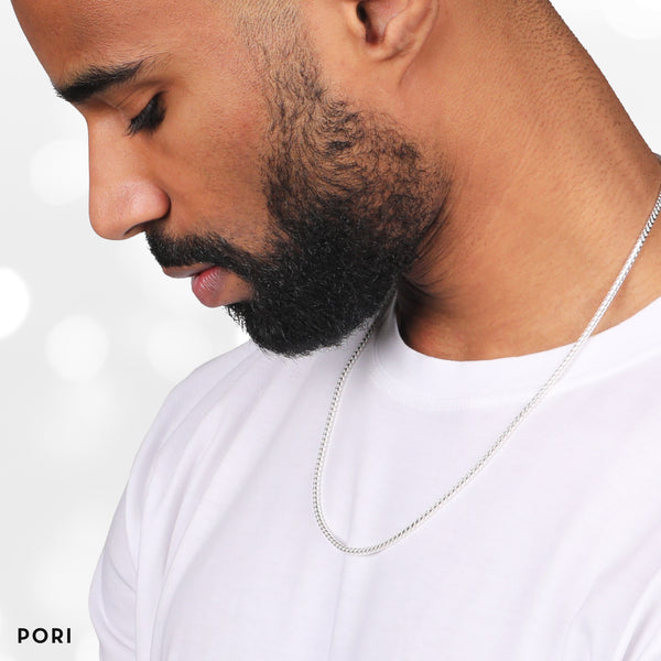 Pori Jewelers Silver 2.5MM Franco Chain Necklace