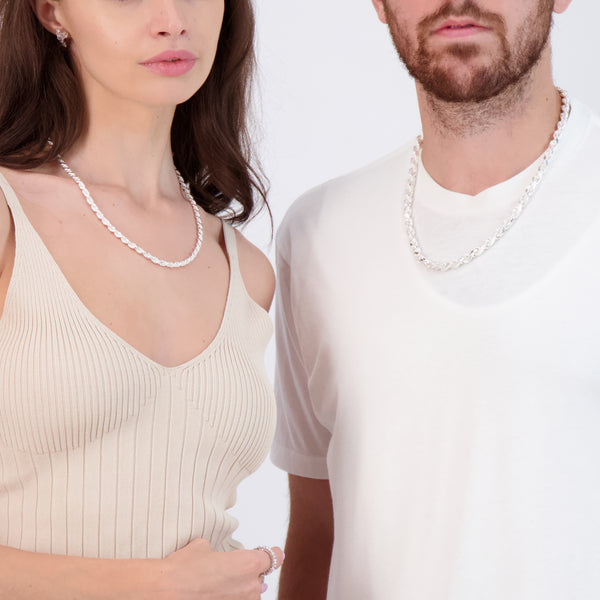 Pori Jewelers Silver 3.5MM Rope Chain Necklaces