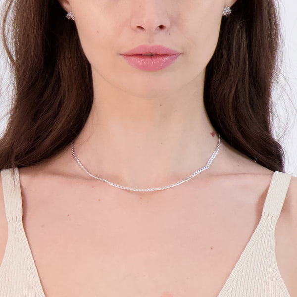 Pori Jewelers Silver 3MM Curb Chain Necklace