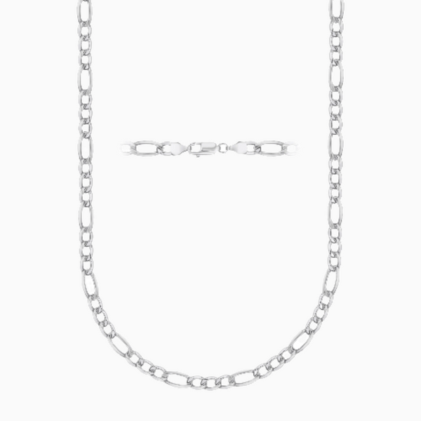 pori jewelers Silver 4MM Figaro Chain Necklace