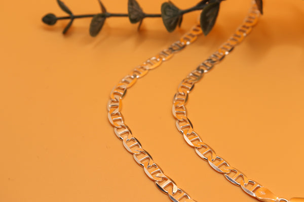 Pori Jewelers Silver 5.5MM Mariner Chain Necklace