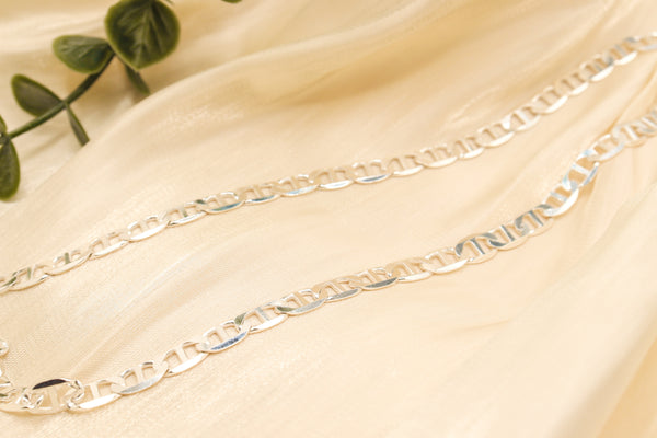 Pori Jewelers Silver 5.5MM Mariner Chain Necklace