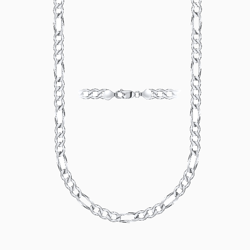 pori jewelers Silver 5MM Figaro Chain Necklace pori jewelers Silver 5MM Figaro Chain Necklace