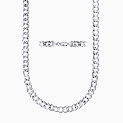 pori jewelers Silver 8MM Curb Chain Necklace