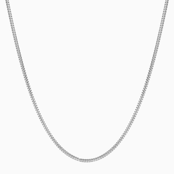 pori jewelers Silver 2MM Miami Cuban Chain Necklace