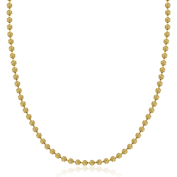 Pori Jewelers Silver 3MM Moon Cut Bead Chain Necklaces